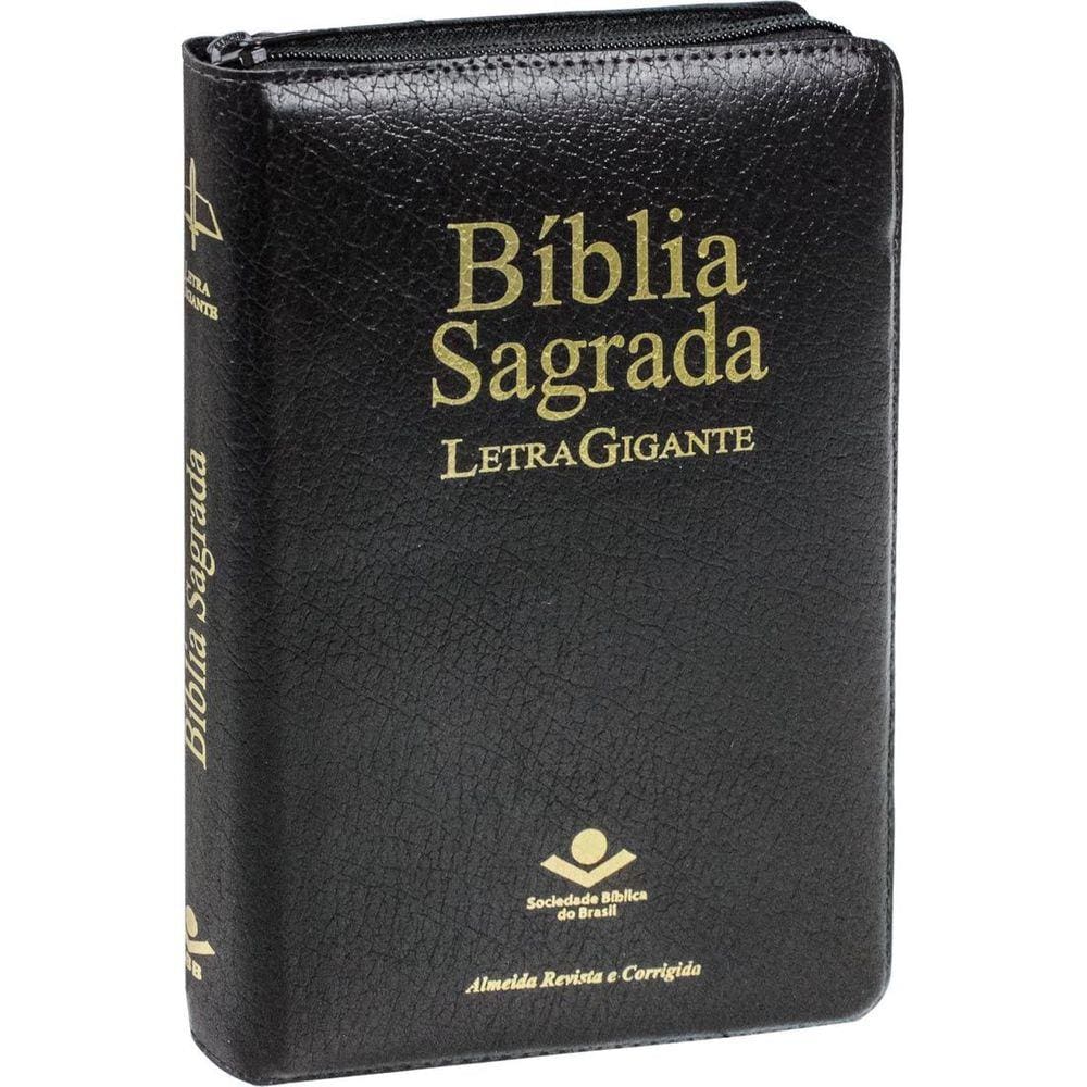 Bíblia Letra Gigante ziper preta