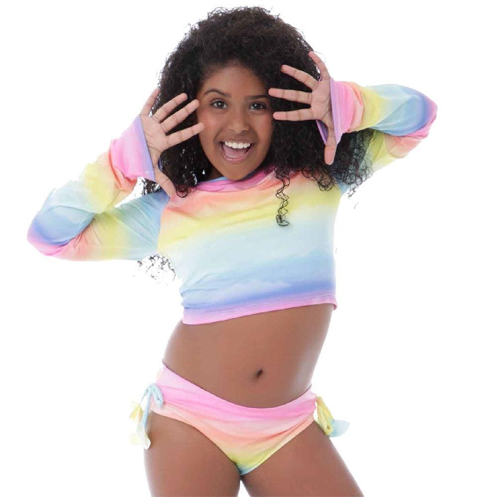 Biquíni Infantil Cropped Tie Dye Pôr do Sol Cecí