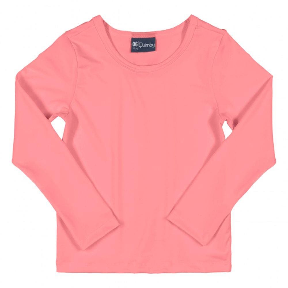 Camiseta Praia Infantil Rosa Flúor Quimby