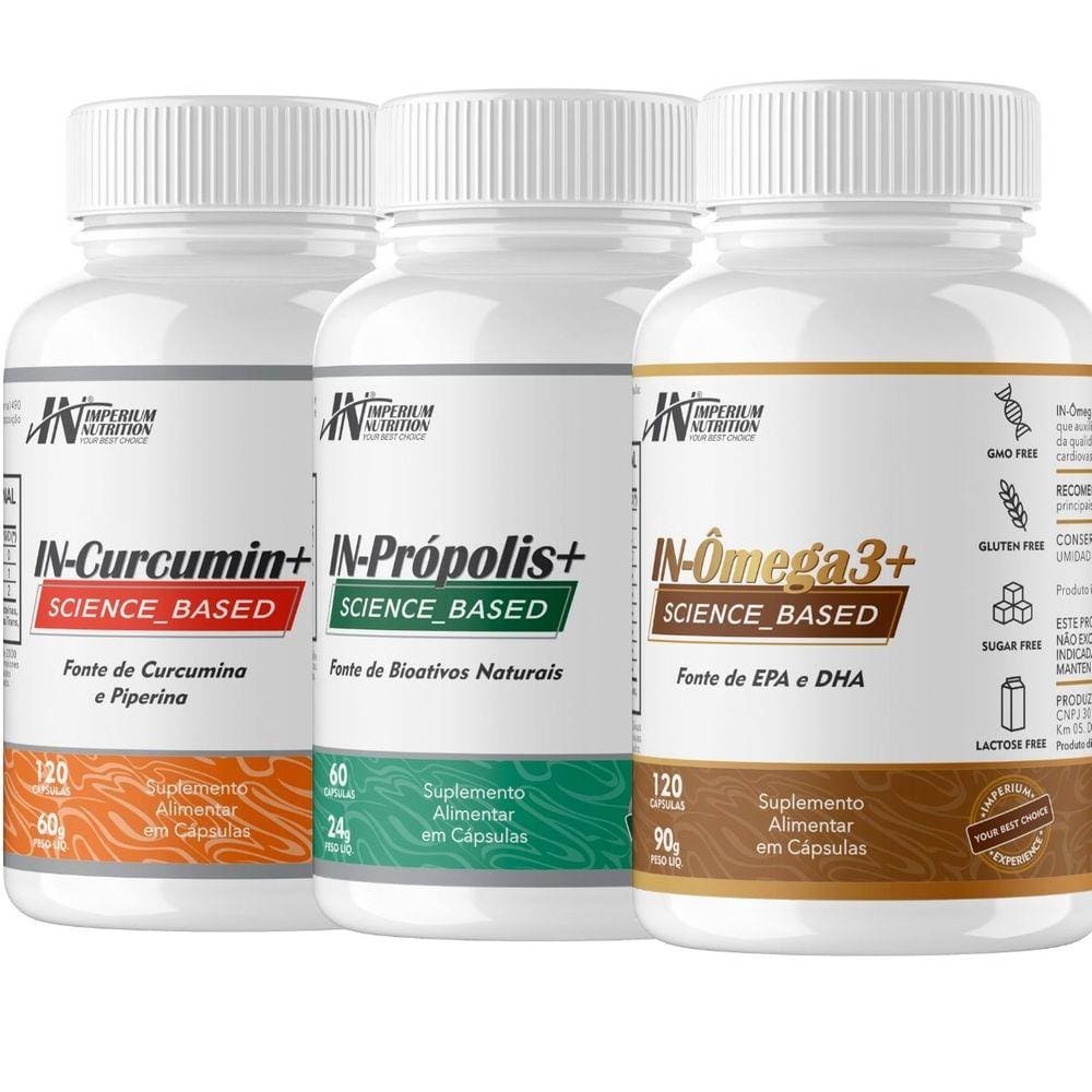 Combo PROTECTION (Cúrcuma, Própolis, Ômega3) 300 Cápsulas - Imperium Nutrition