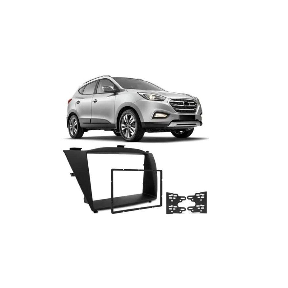 Moldura 2 Din Hyundai IX 35 2010 à 2018 - Preta