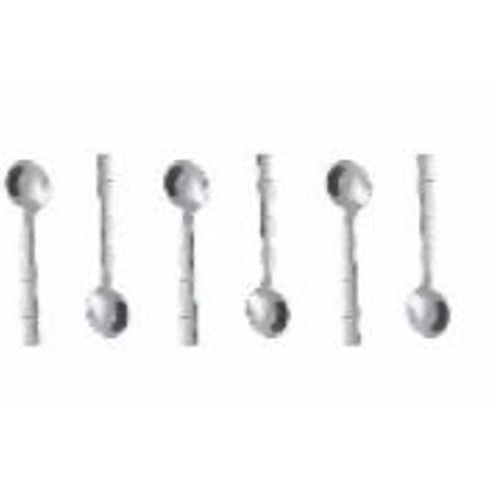 Conjunto De 06 Colheres Aço Inox Sobremesa Bambu Elegant