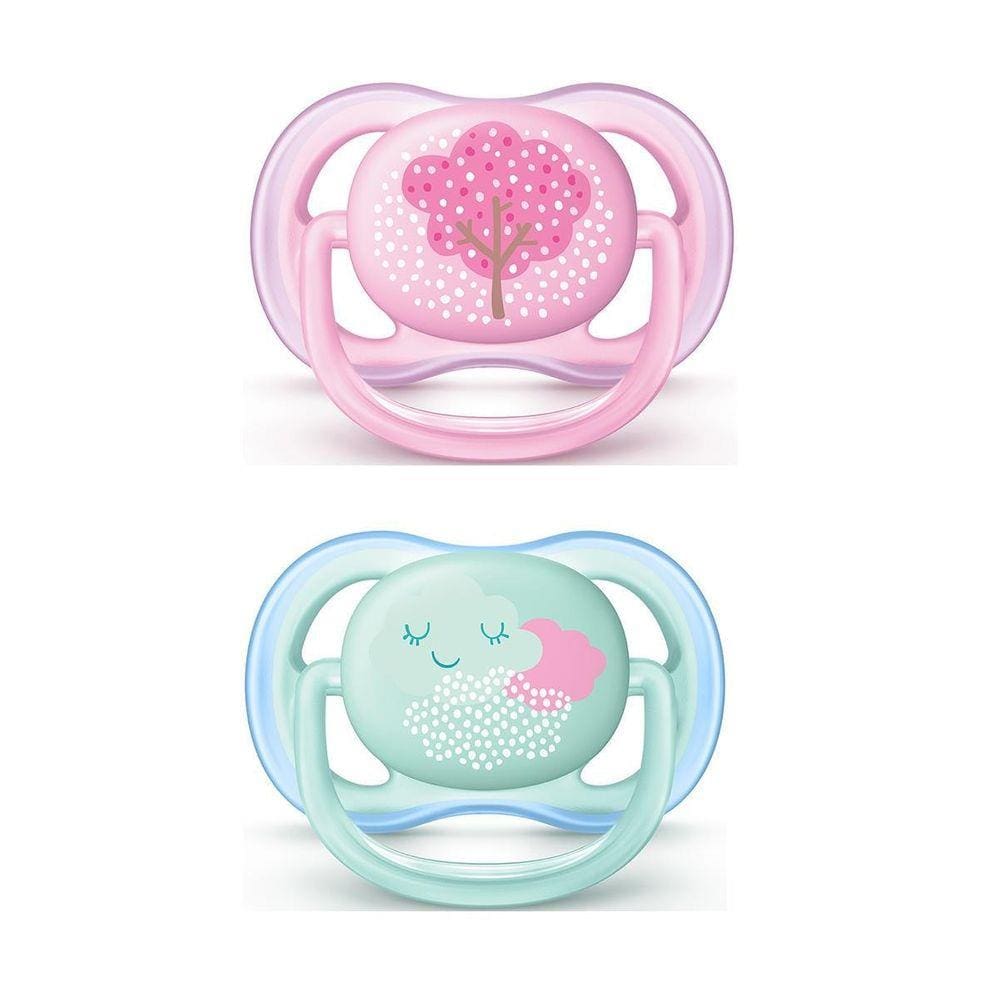 Kit 2 Chupeta Ultra Air 0-6 Meses Avent Philips Menina Rosa