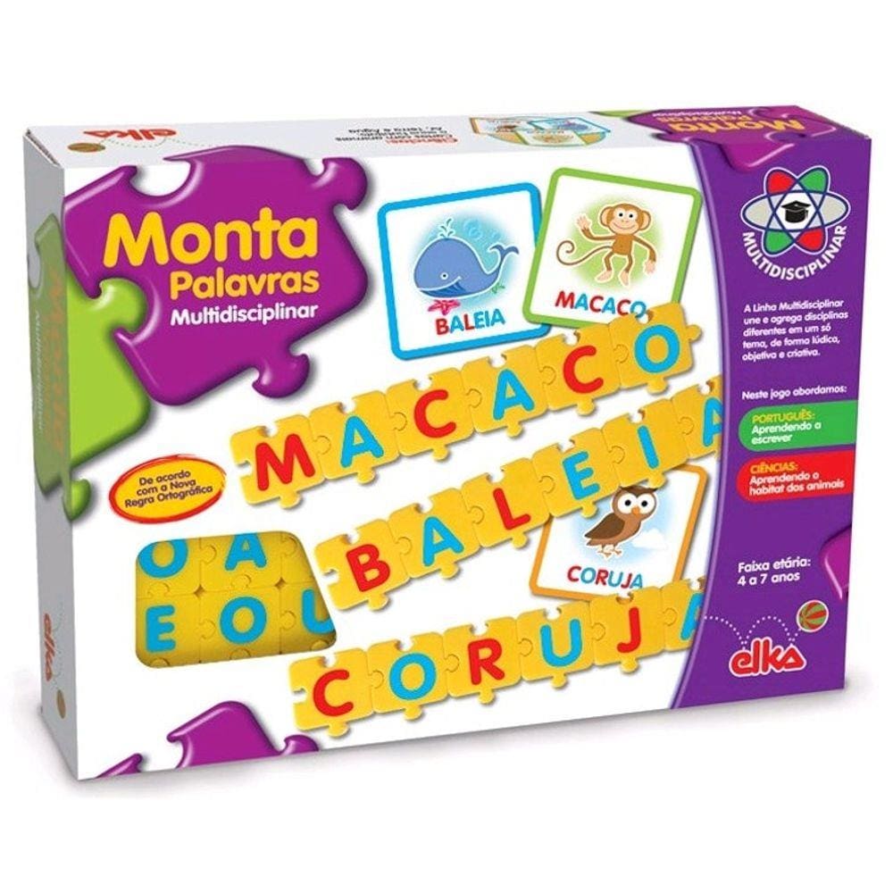 Jogo Pedagogico de Montar Palavras Multidisciplinar