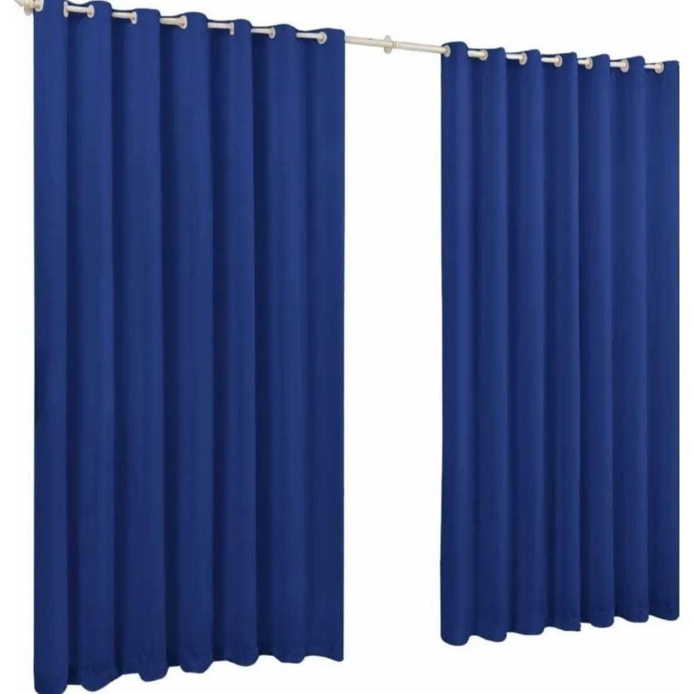 Cortina Roma 3,00X2,20 Quarto Sala Escritorio Azul Royal