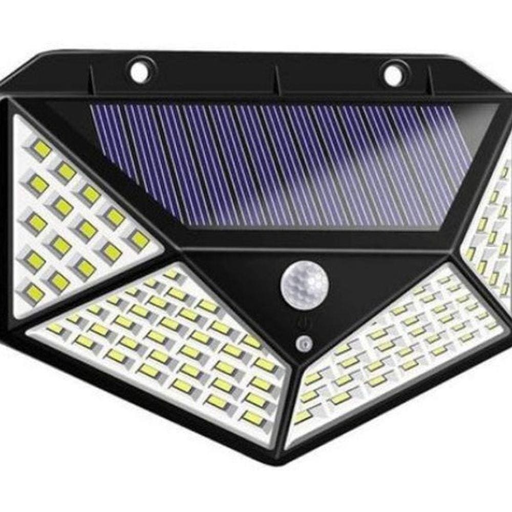 Luminária Solar Parede 100 Led Com Sensor De Presença