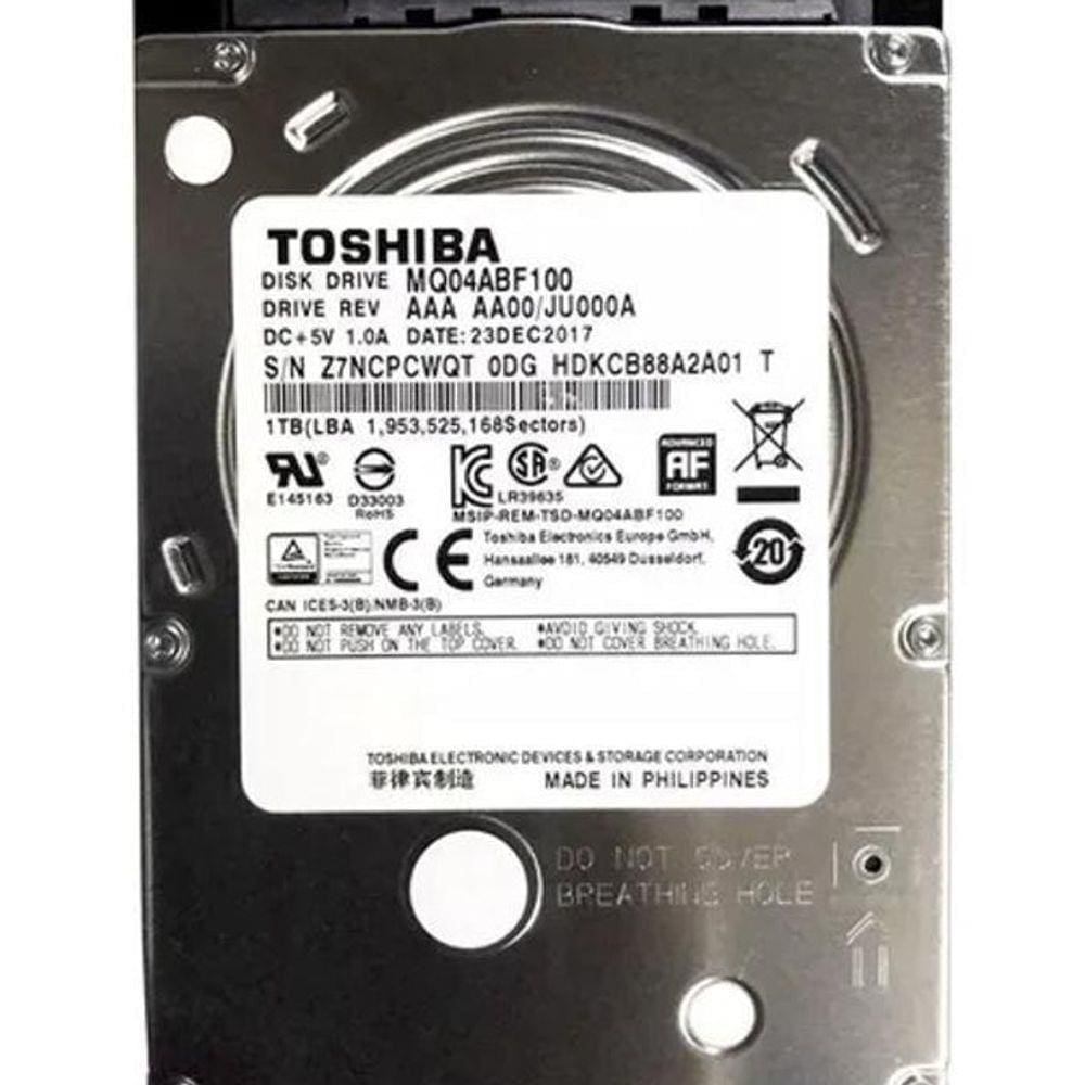 Disco Rígido Interno Toshiba Mq04Abf Series Mq04Abf100 1Tb