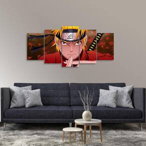 Quadro em Mosaico Decorativo Naruto Anime Desenho Quarto Sala