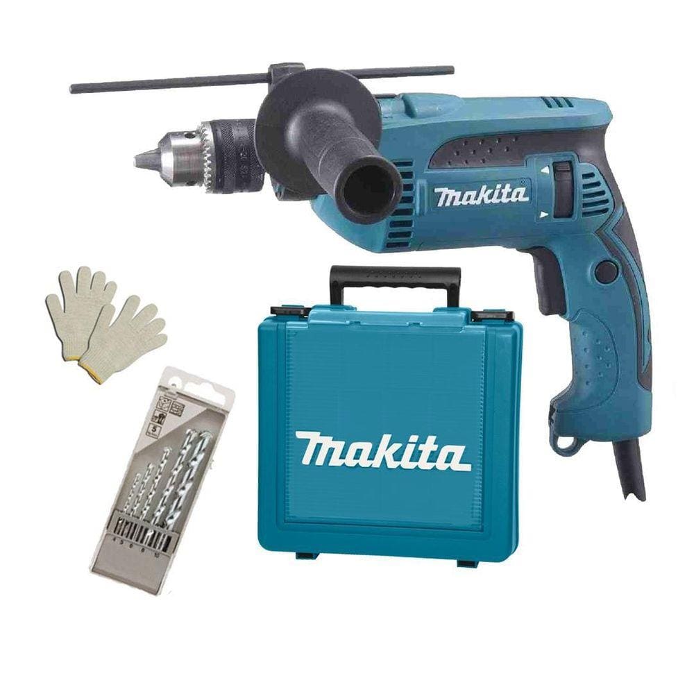 Furadeira Impacto 1/2 760W Makita Hp1640K + Acessórios 110V