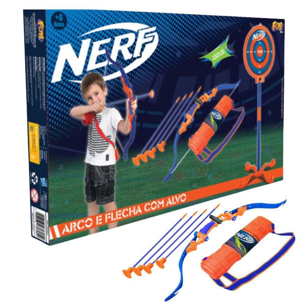 Brinquedo Arco E Flecha Ventosa Nerf Com Alvo F00562 Fun