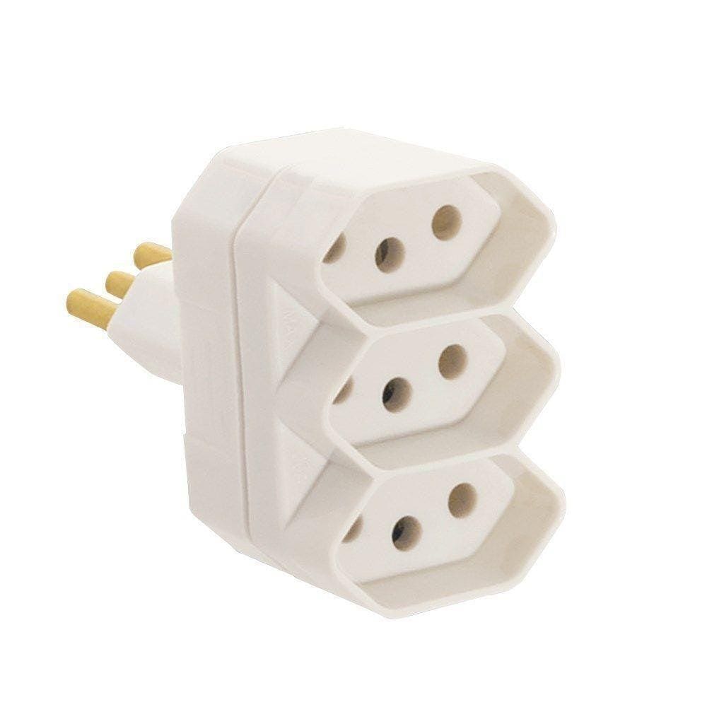 Plug Tomada 2P+T Saída 20A Cinza Fame