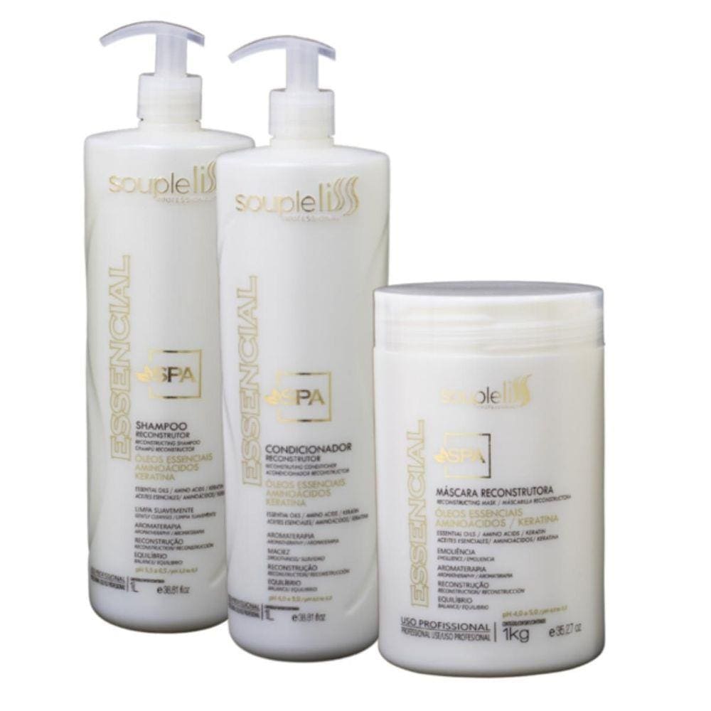 Kit Completo Reconstrutor Spa Essencial Soupleliss 3X1L