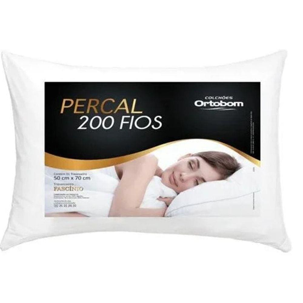 Kit 4 Travesseiros Ortobom Otimo Custo Algodão 200 Fios