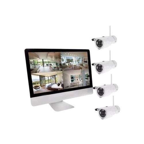 Kit 4 Câmeras Sem Fio WiFi Hd Com Monitor Luatek Extra