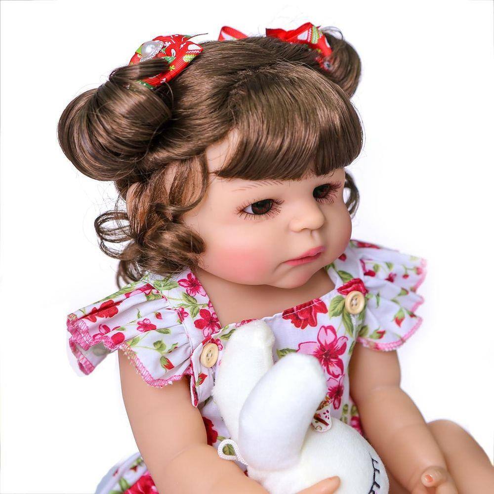 Boneca Bebê Reborn vestido bailarina cabelo fio a fio 100% vinil soft touch  - Brastoy<br><br> - Artigos infantis - Afonso Pena, São José dos Pinhais  1256965557