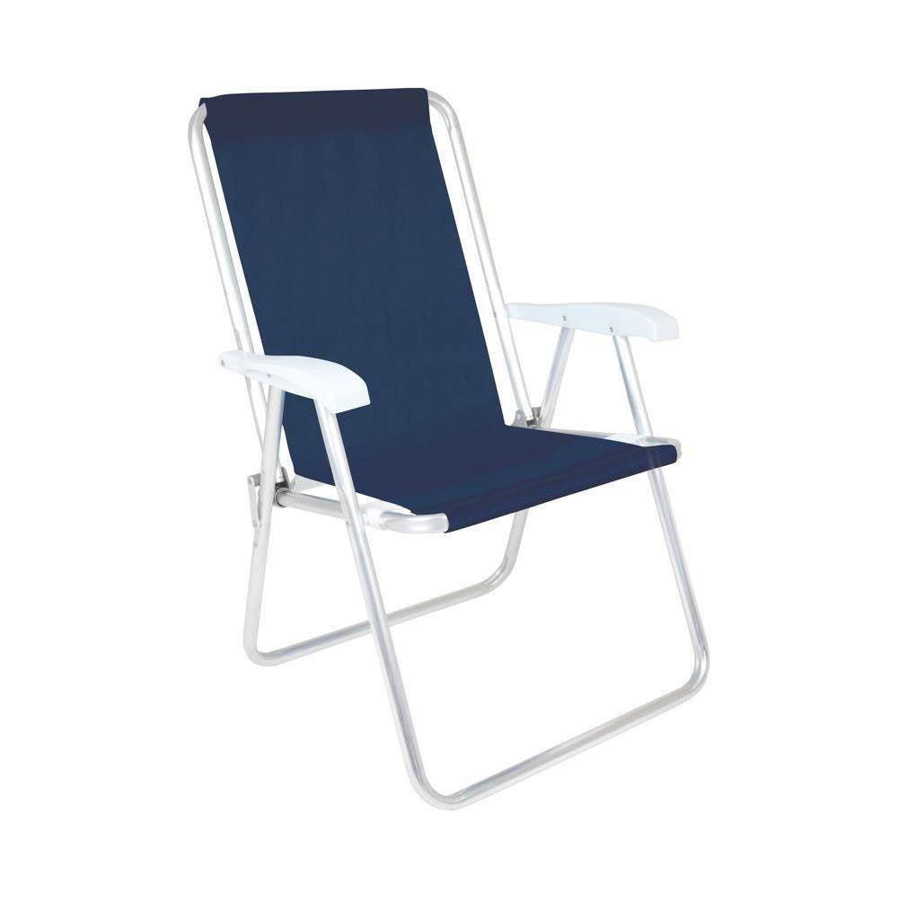 Cadeira Alta Conforto Mor Alumínio Sannet Azul Marinho