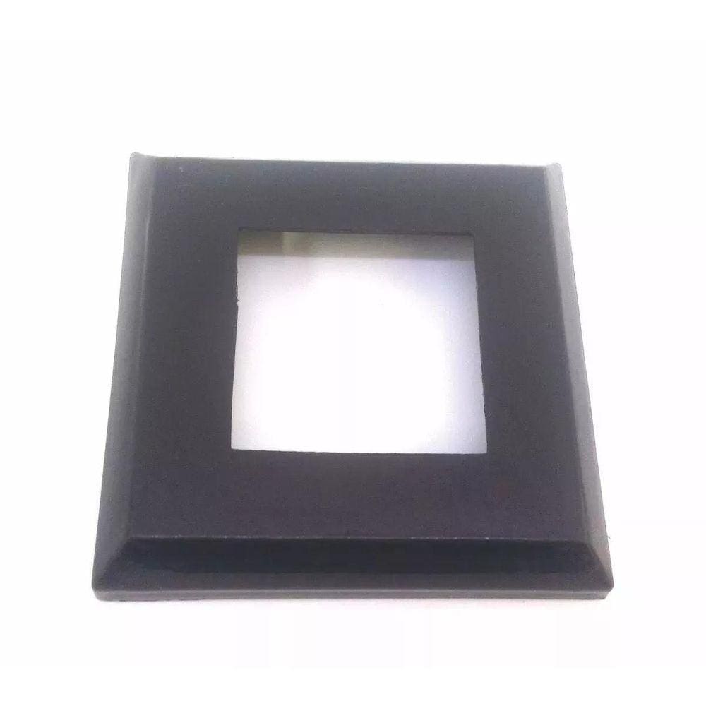 Canopla Nylon Corrimão Quadrada Preta 10 Peças 40X40Mm