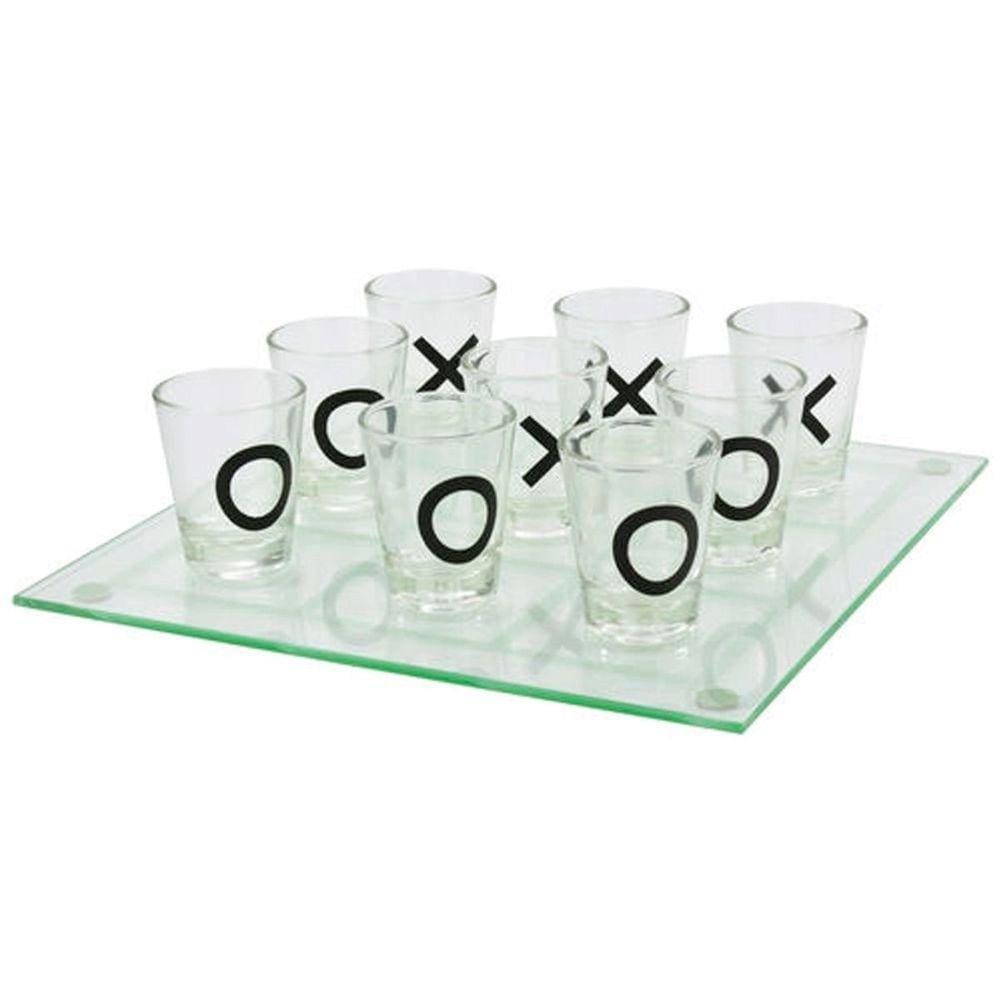 Jogo da Velha Com Tabuleiro de Vidro Com 9 Copos