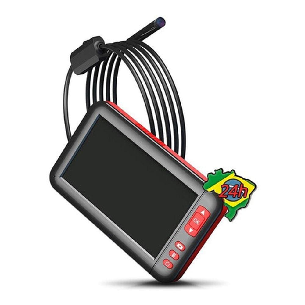 Camera Endoscópio F200 Vermelho Hd1080p 8mm Lente 8 Leds