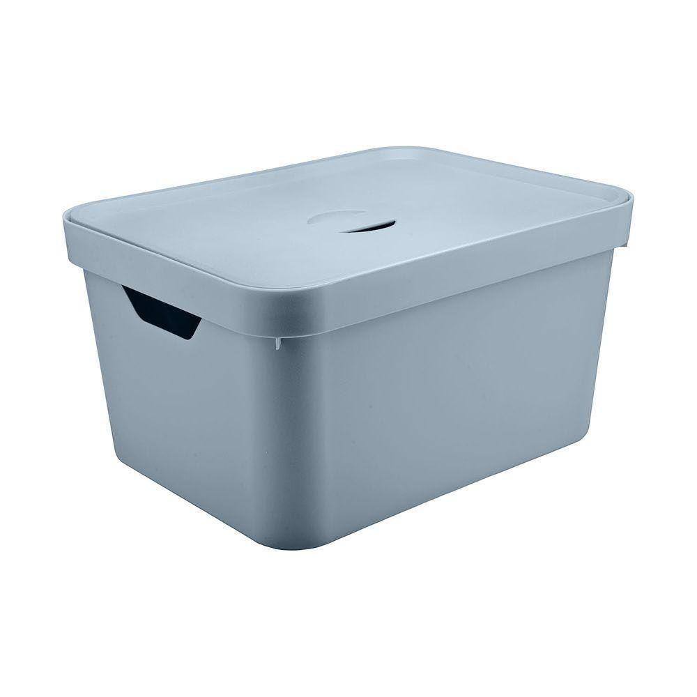 Caixa Organizadora Com Tampa Grande Azul Glacial