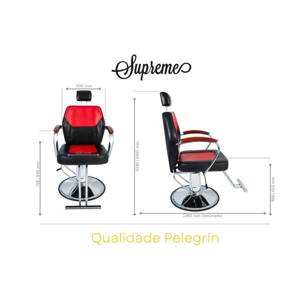 Cadeira Hidráulica Reclinável Barbeiro Salão Pelegrin PEL-0833