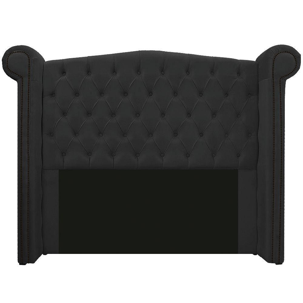Cabeceira Estofada Veneza 195cm Suede Preto