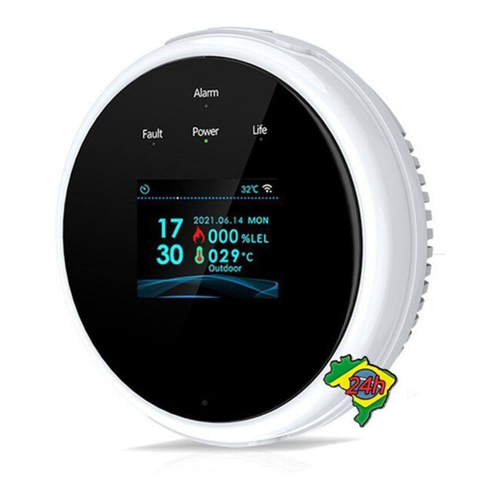 Detector Vazamento Gás E Temperatura Wifi Via App Alarme Onl