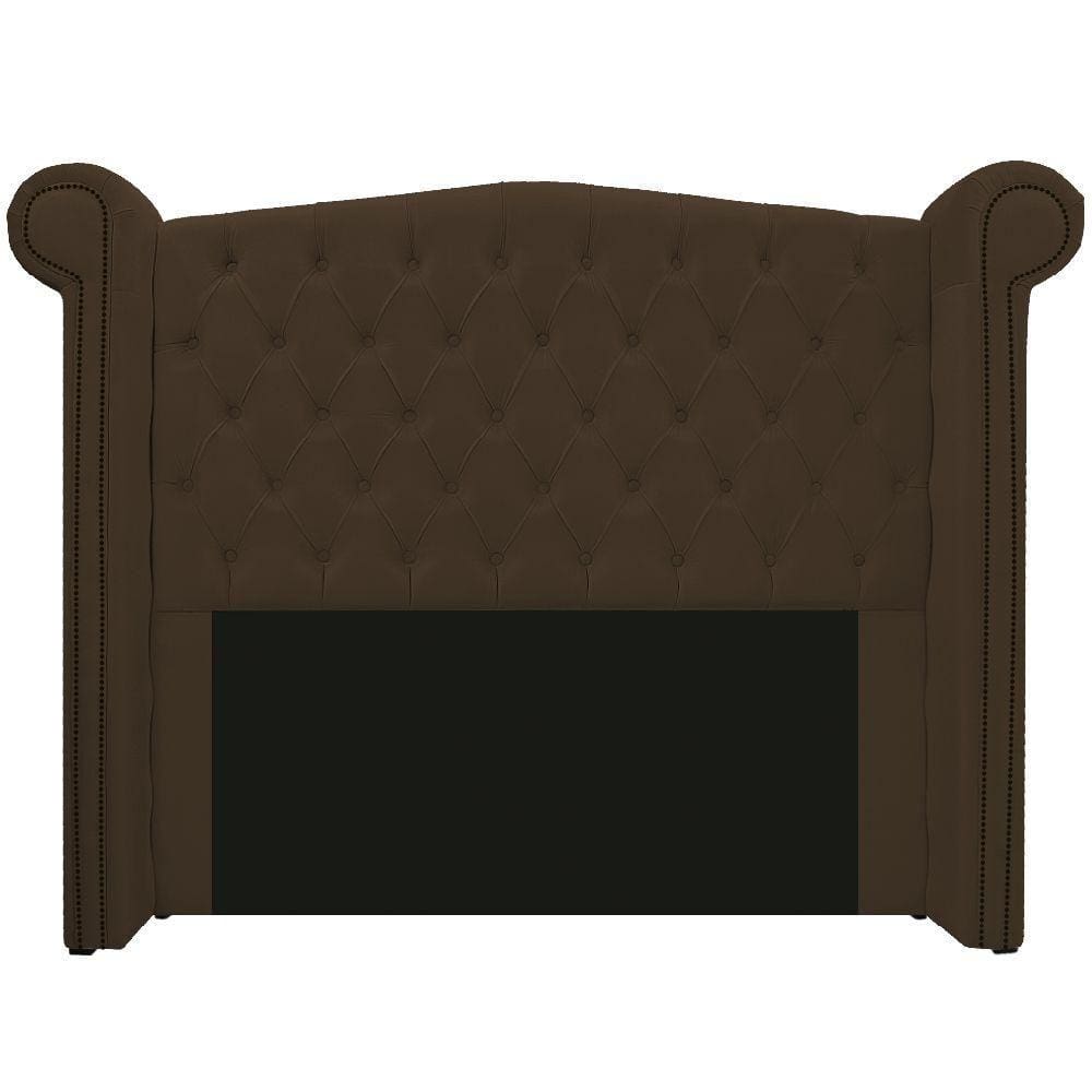 Cabeceira Estofada Veneza 140cm Suede Marrom