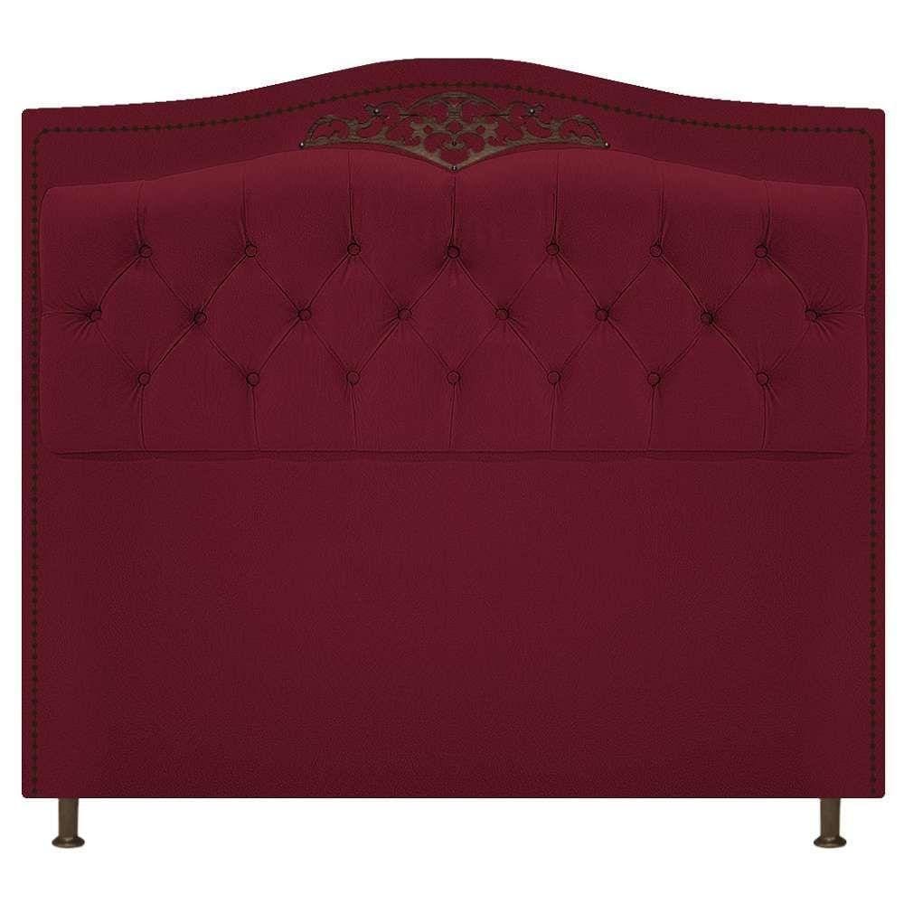 Cabeceira Estofada Yasmim 160cm Suede Bordô