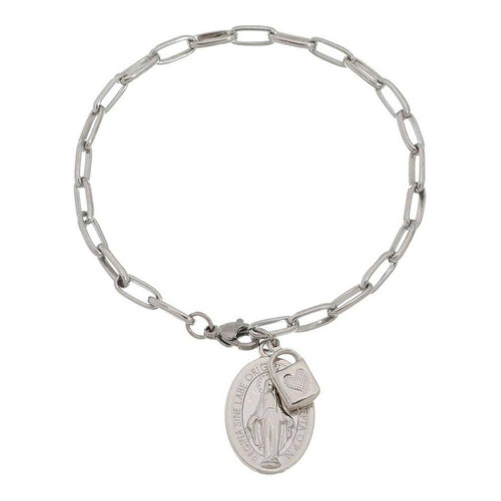Pulseira Cadeia De Consagração Nossa Senhora Das Graças Inox