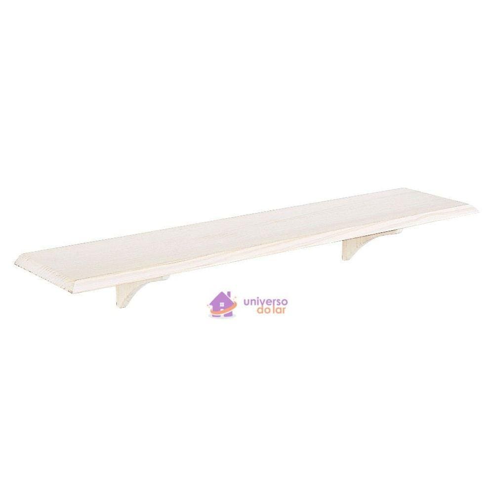 Prateleira Reta 40x20cm 18mm em Madeira Branca Maciça Pinus Tramontina
