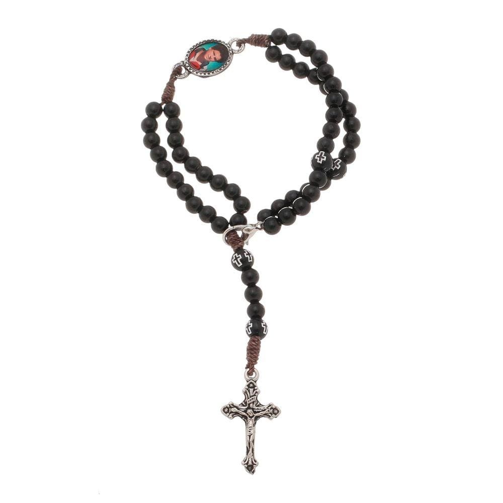 Terço De Pulso Beato Carlo Acutis Preto