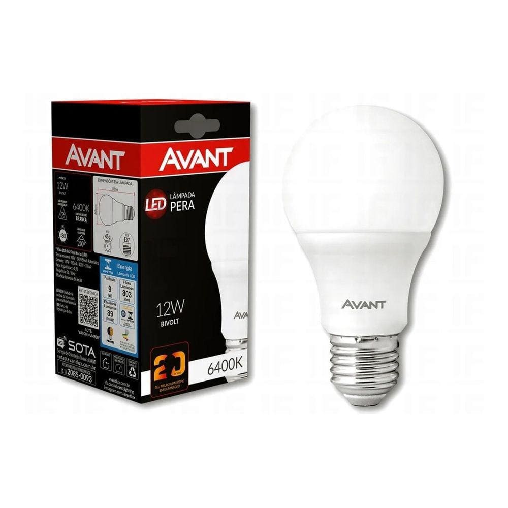 Lâmpada 12w Bulbo Soquete E27 Bivolt Casa Comércio