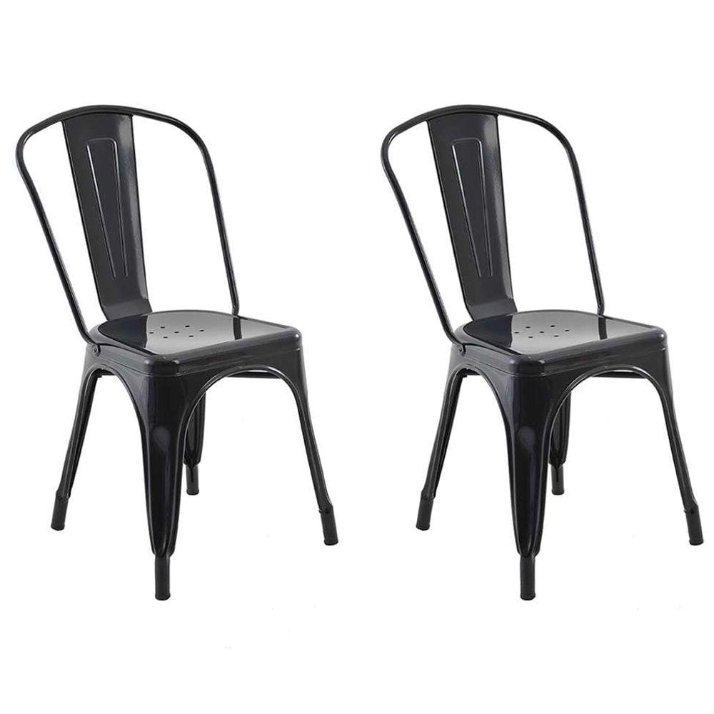 Conjunto com 2 Cadeiras Iron Preto
