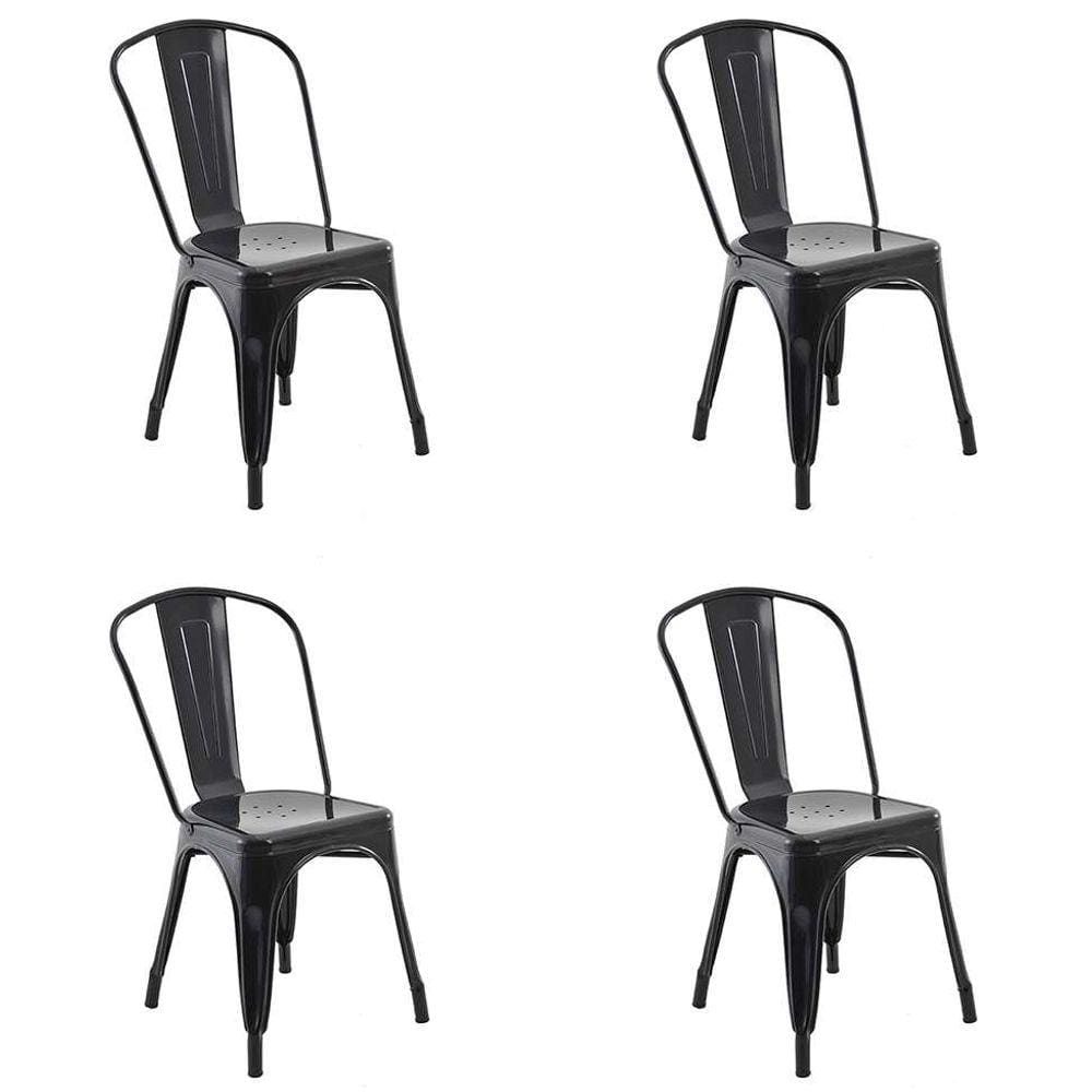 Conjunto com 4 Cadeiras Iron I Preto