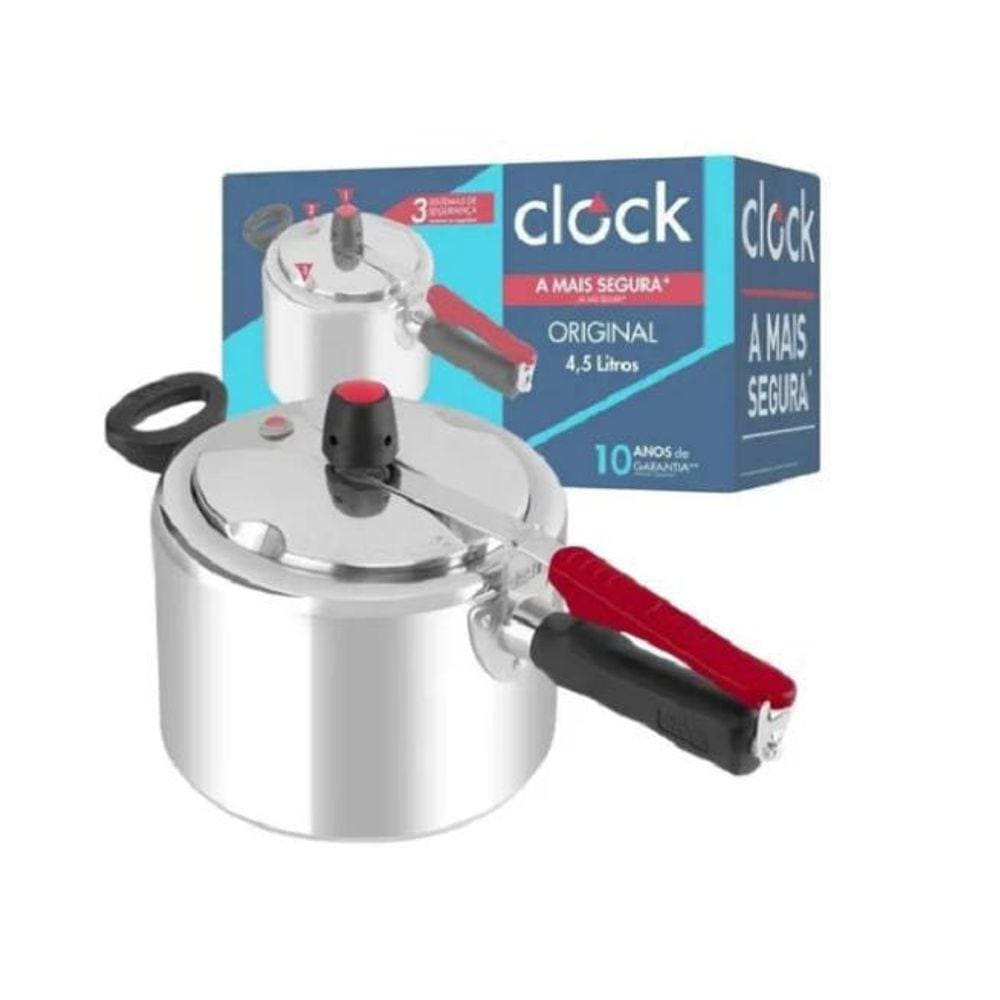 Panela de Pressão Clock Fechamento Interno 4,5L Alumínio