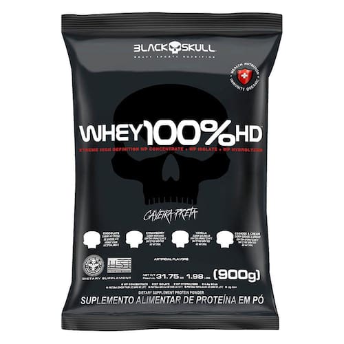 Whey 100% HD Cookies & Cream 900g Refil Black Skull - Whey Concentrado Isolado & Hidrolisado Menor preço em Whey 100% HD Cookies & Cream 900g Refil Black Skull - Whey Concentrado Isolado & Hidrolisado