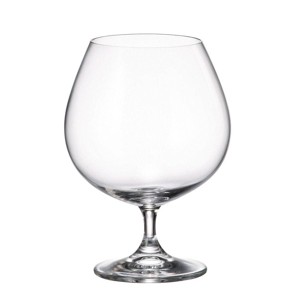 Jogo Com 6 Taças De Cristal Conhaque 690Ml Colibri Bohemia