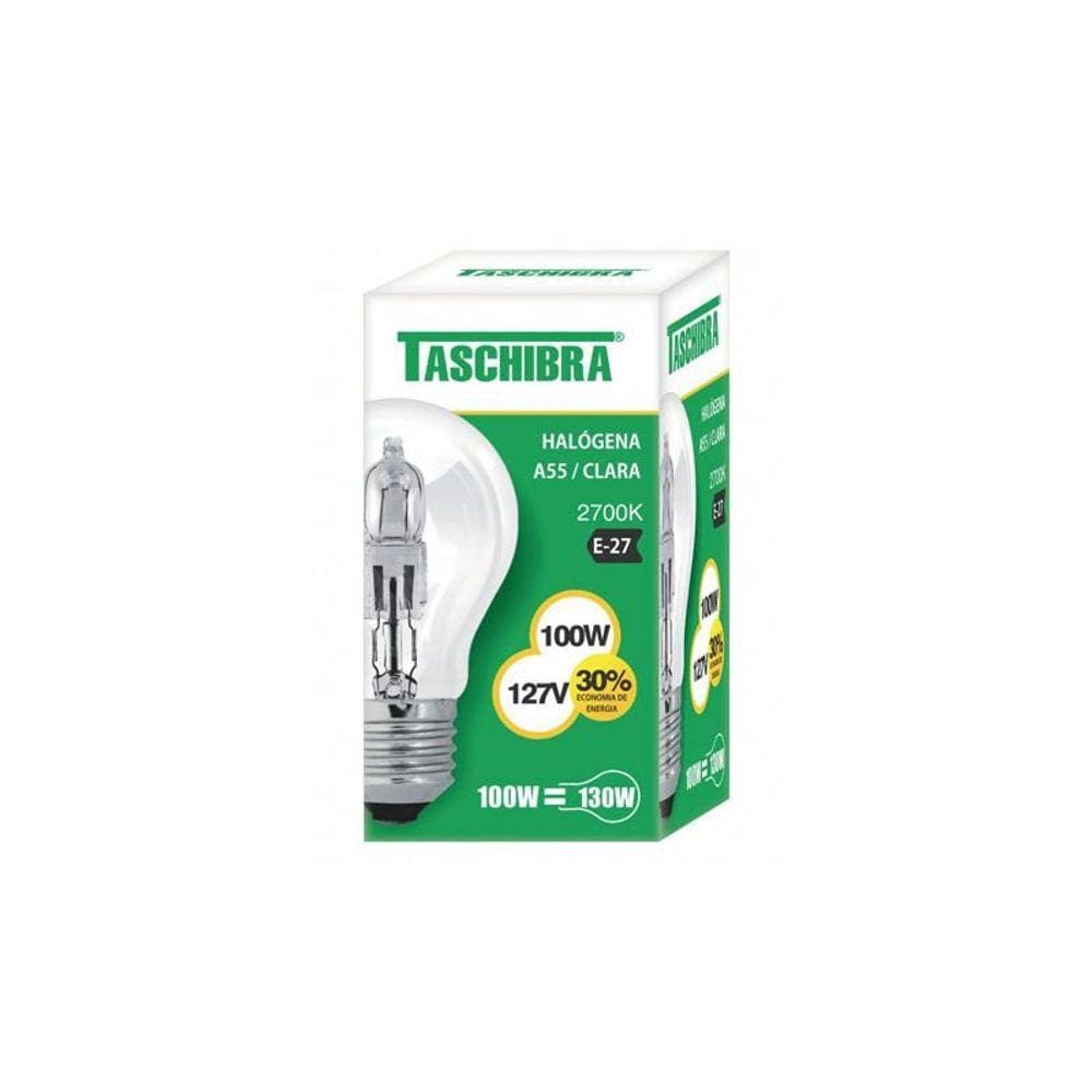 Lâmpada Halógena Taschibra A55 100W E27 2700K Luz Amarela 127V