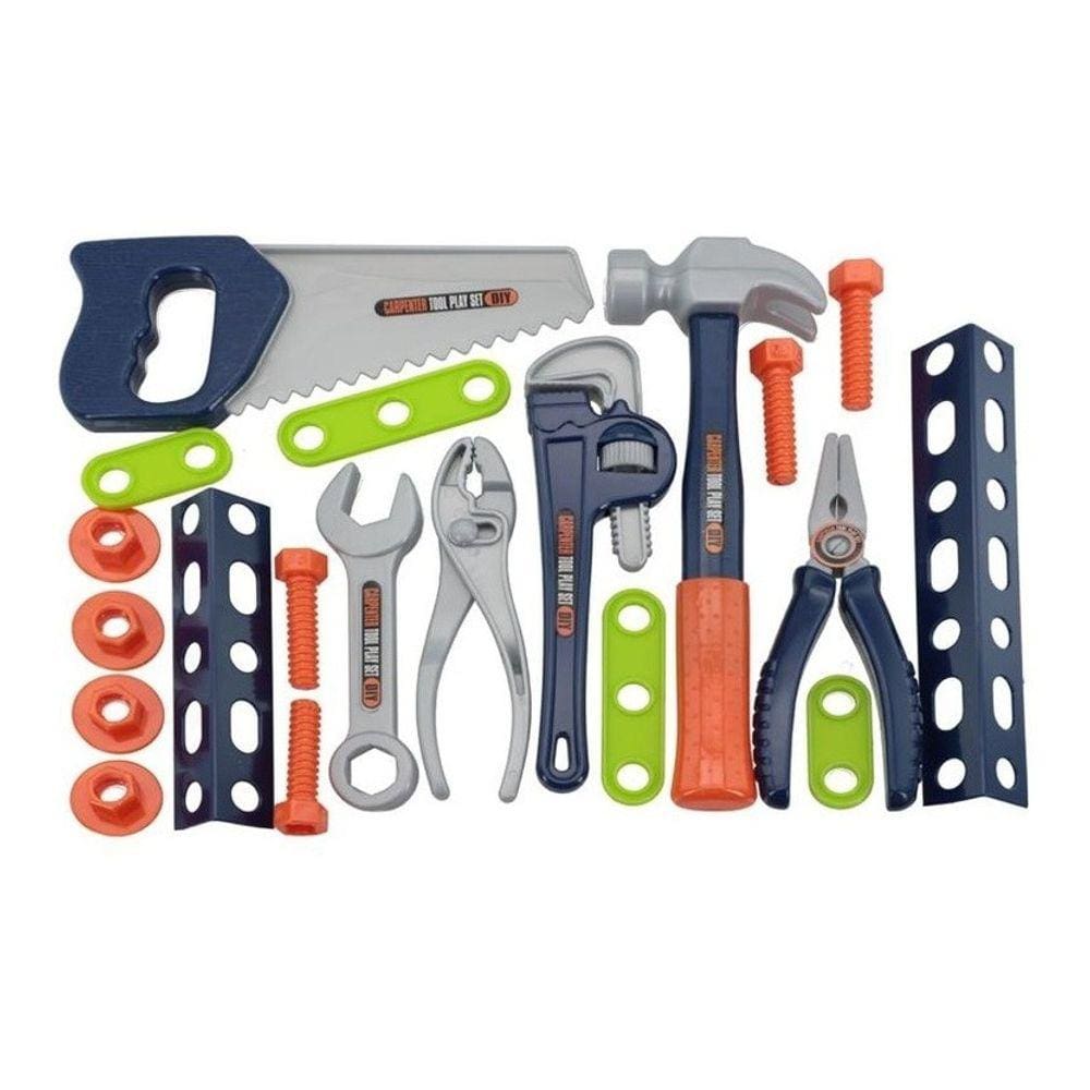 Kit Ferramentas Brinquedo Serrote Chave Completo 21 Peças