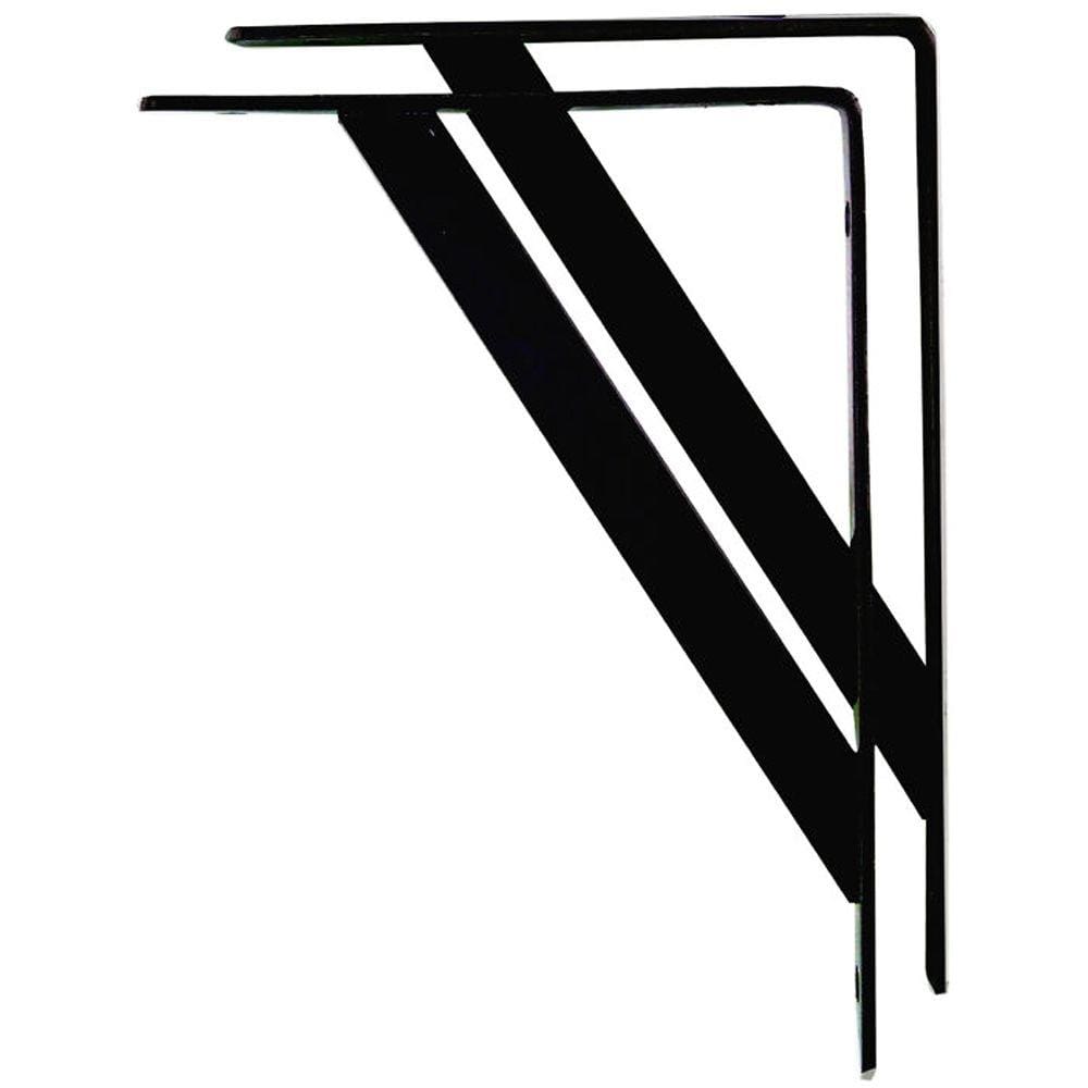 Kit 12 Mão Francesa Suporte para Prateleira Resistente Preto 50cm Starfer