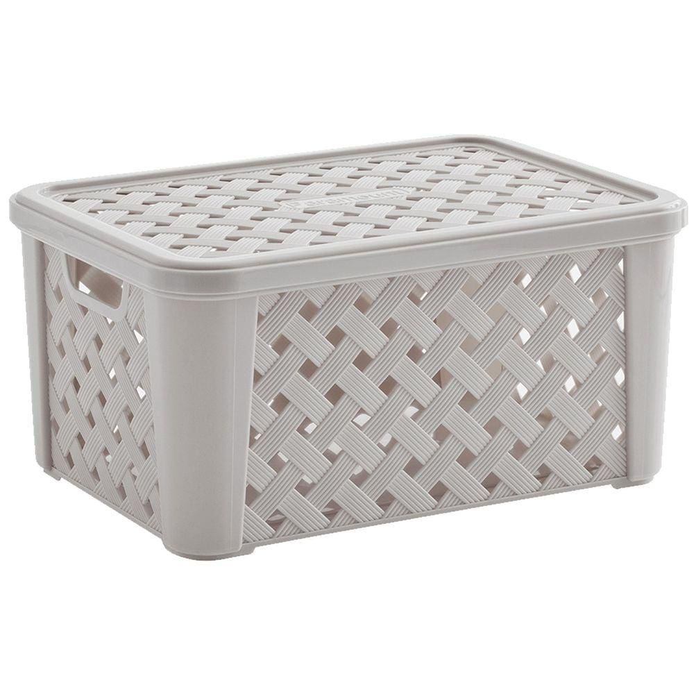 Caixa Organizadora Rattan 5 Litros Tampa 24X17X12Cm