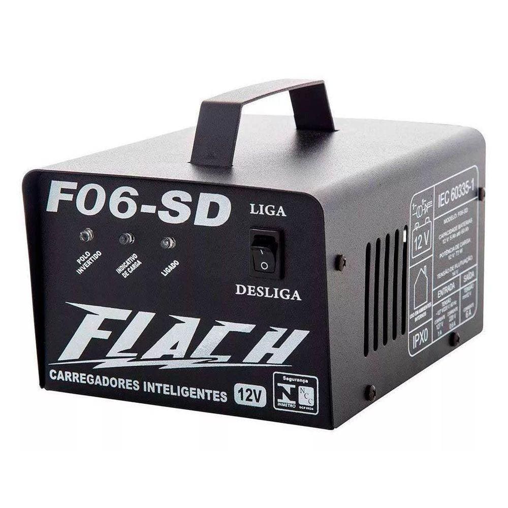 Carregador De Bateria Inteligente 6A 14V Flach F06Sd