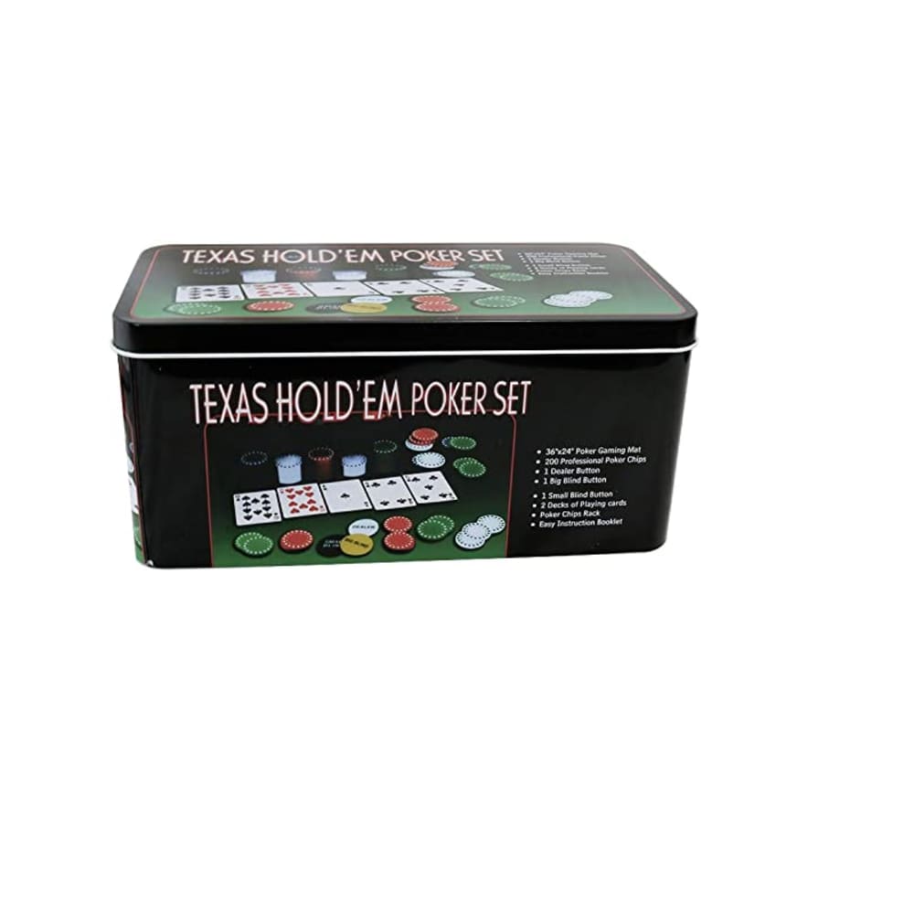 Jogo de Poker 2 Cartas Baralho 200 Fichas Tolha 87cm