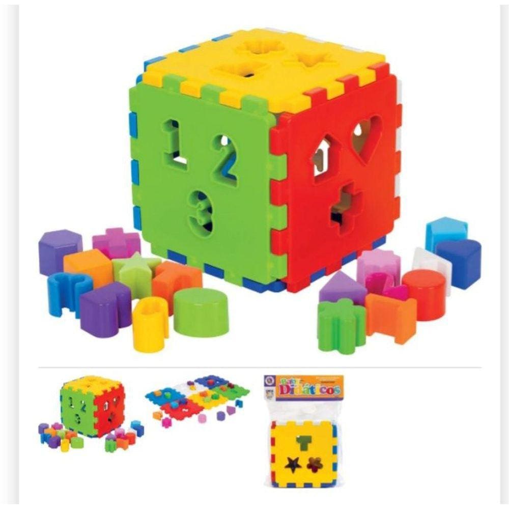 Cubo Didático Pequeno Educativo Pedagógico Encaixe