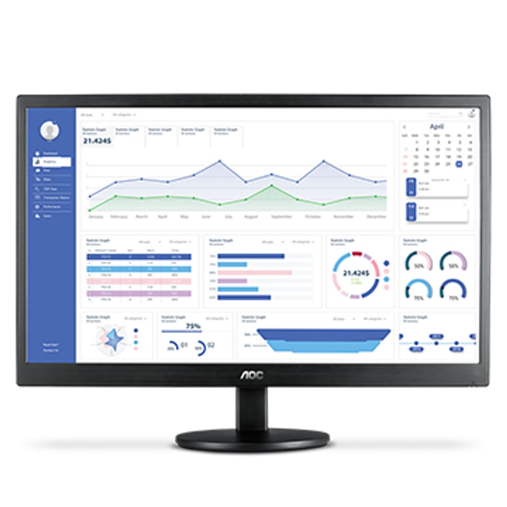 MONITOR 23,6`` AOC LED M2470SWH2 WIDESCREEN WVA 75Hz VGA e HDMI