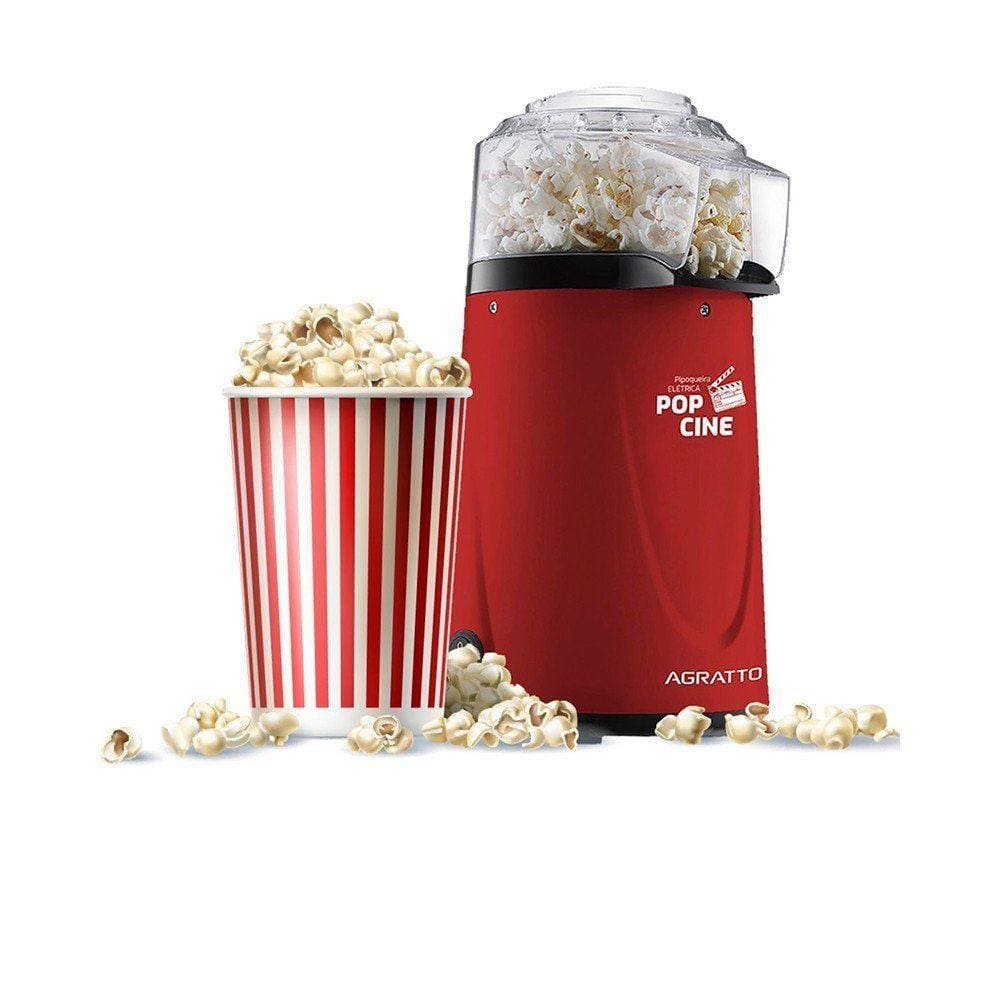 Pipoqueira Elétrica Pop Cine 1.200W Vermelha com Dosador Agratto
