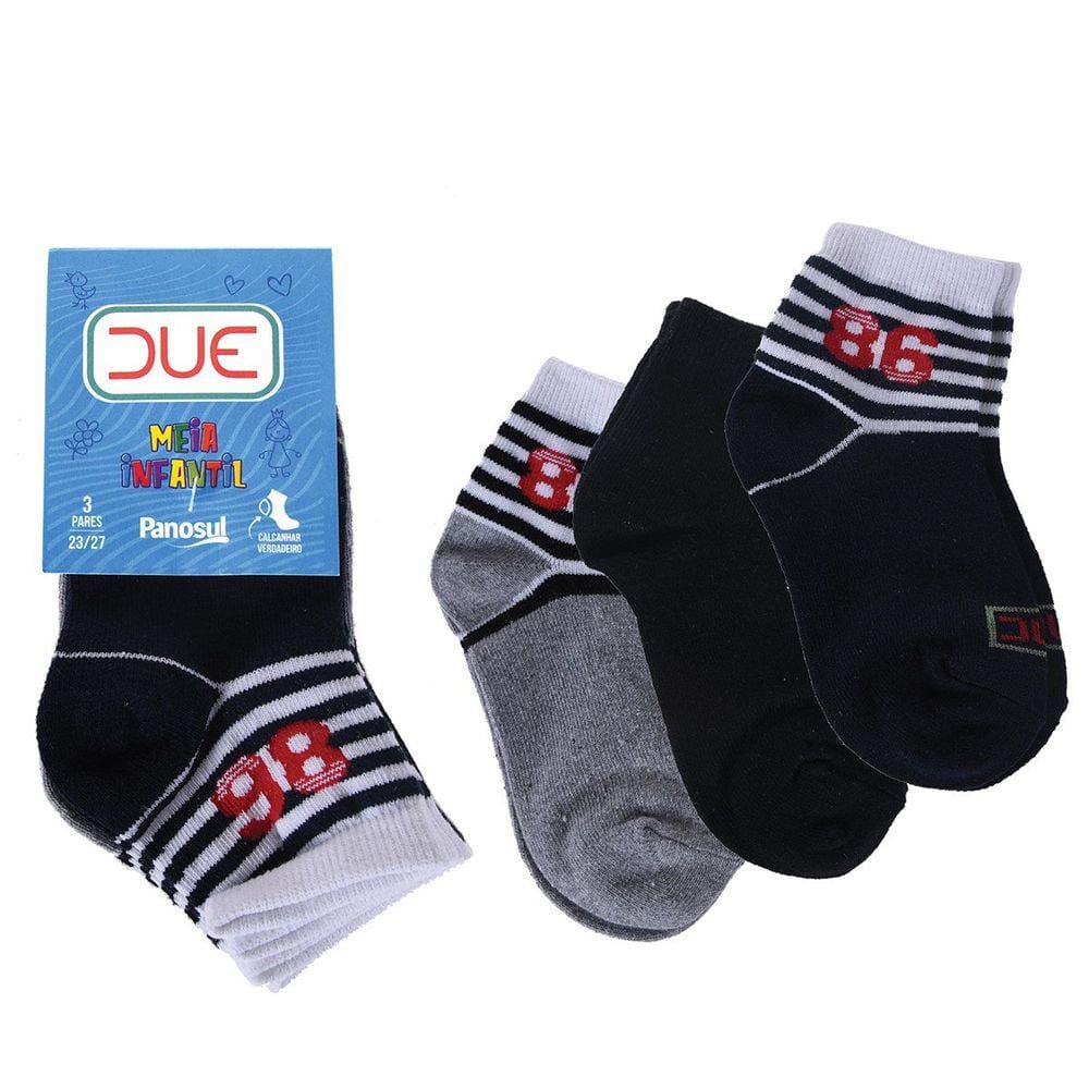 Kit 3 Pares de Meias Infantil Tamanho 23/27 Panosul