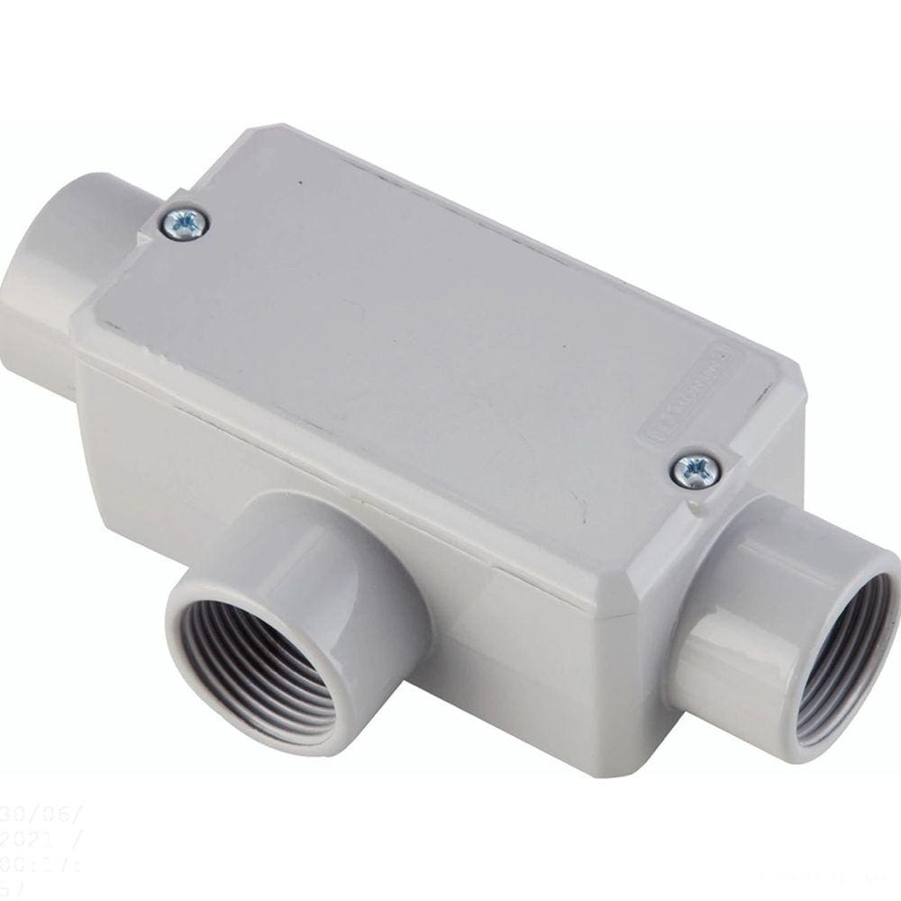 Condulete fixo 1” tipo ”T” - com tampa / rosca BSP / com pintura eletrostática a pó Tramontina
