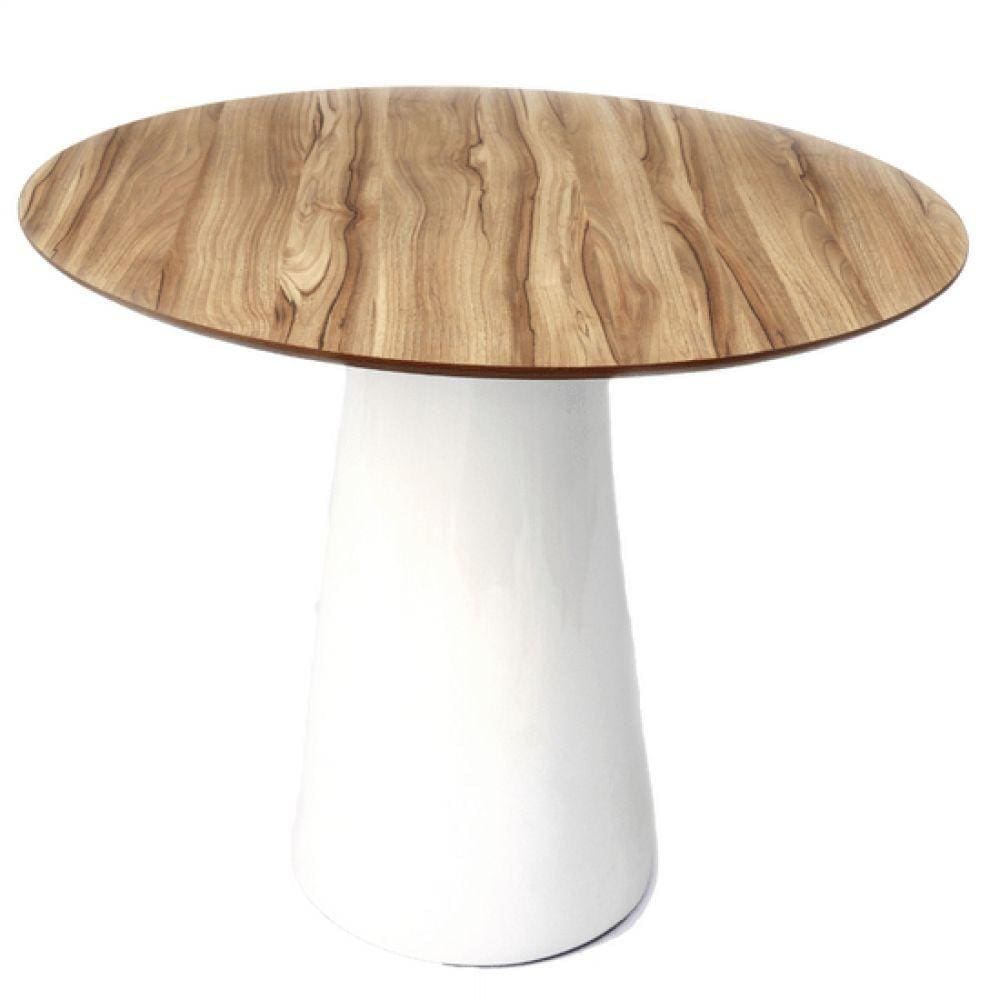 Mesa de Jantar Cone 80 cm Nogueira Branco